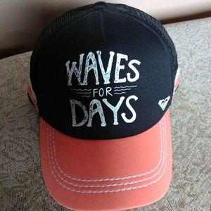 "Waves for Days" Coral and Black Hat